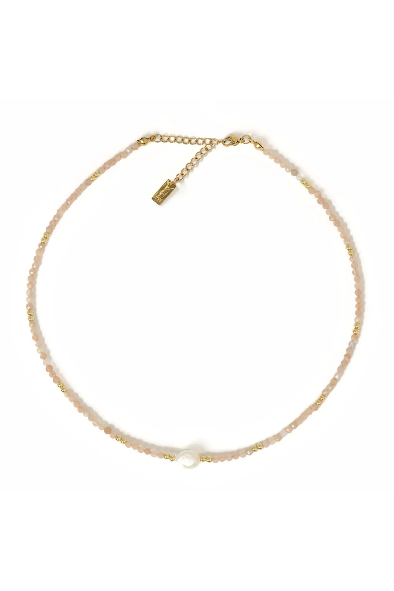ARMS OF EVE MILA GEMSTONE AND PEARL CHOKER NECKLACE - GOLD