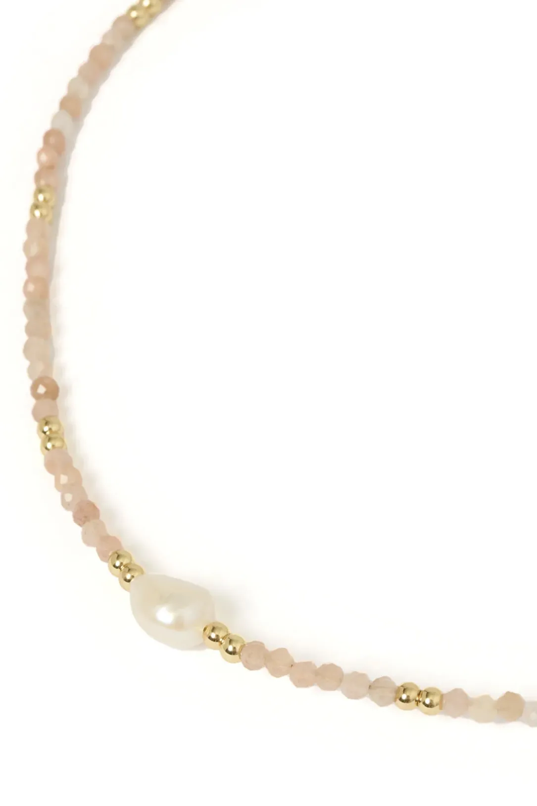ARMS OF EVE MILA GEMSTONE AND PEARL CHOKER NECKLACE - GOLD
