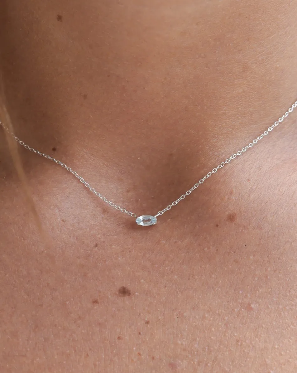 Aurora Aquamarine Necklace Silver
