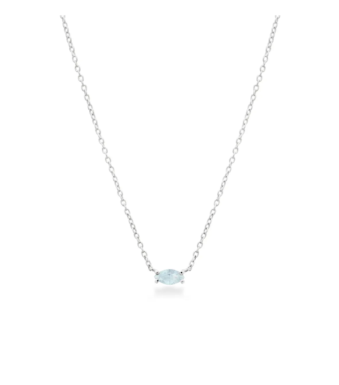 Aurora Aquamarine Necklace Silver