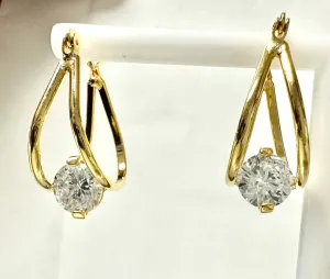 Basket Hoop CZ Earring