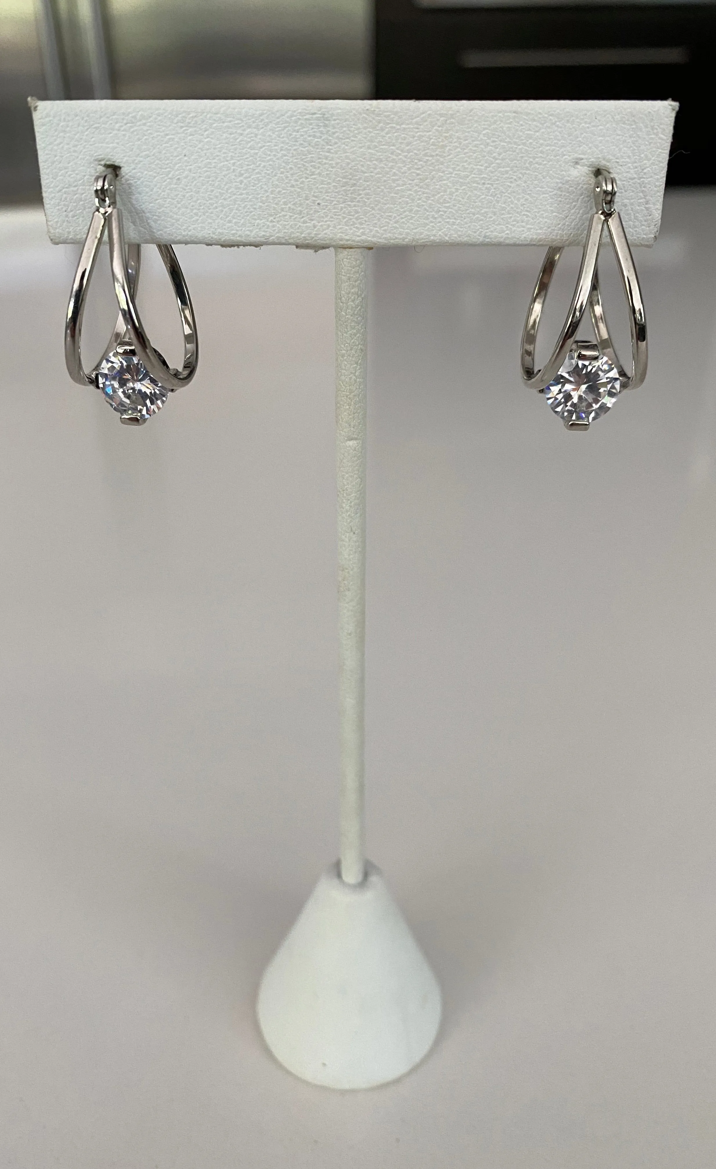 Basket Hoop CZ Earring