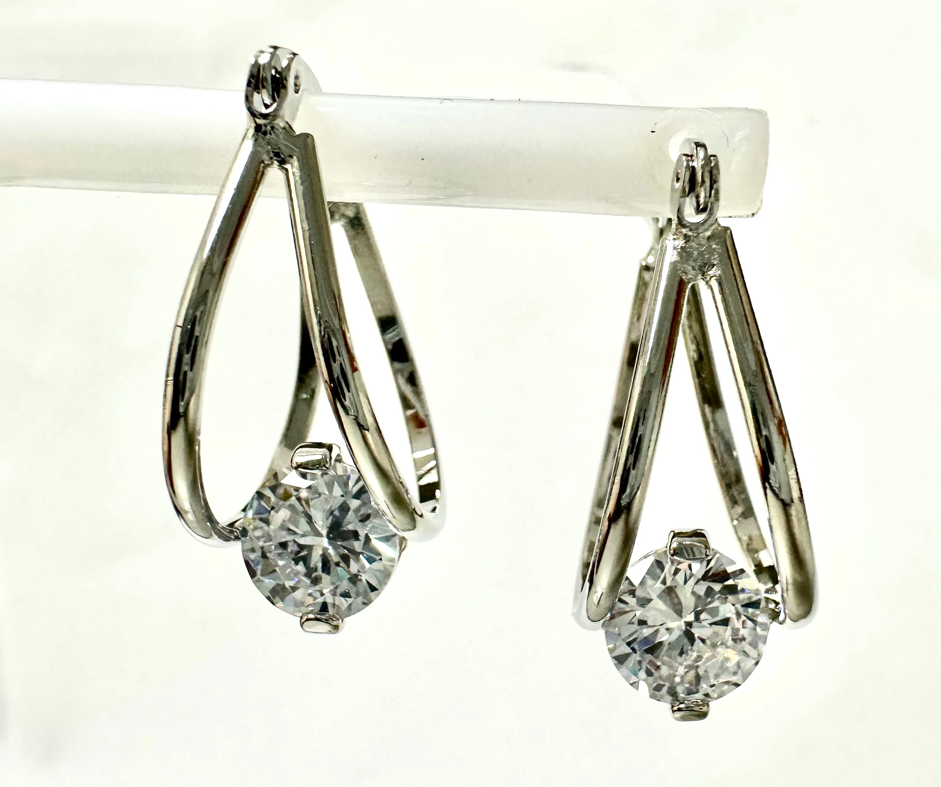 Basket Hoop CZ Earring