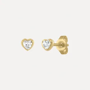 Birthstone Heart Stud Earring