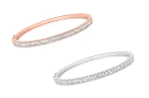 Bracelet 18kt Gold Baguette & Round Diamonds Bangle