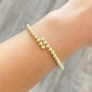 Bracelet in Gold Beaded Flexi Bracelet in Gold