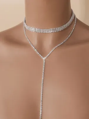 Classical Elegant Rhinestone Fine Choker Necklace