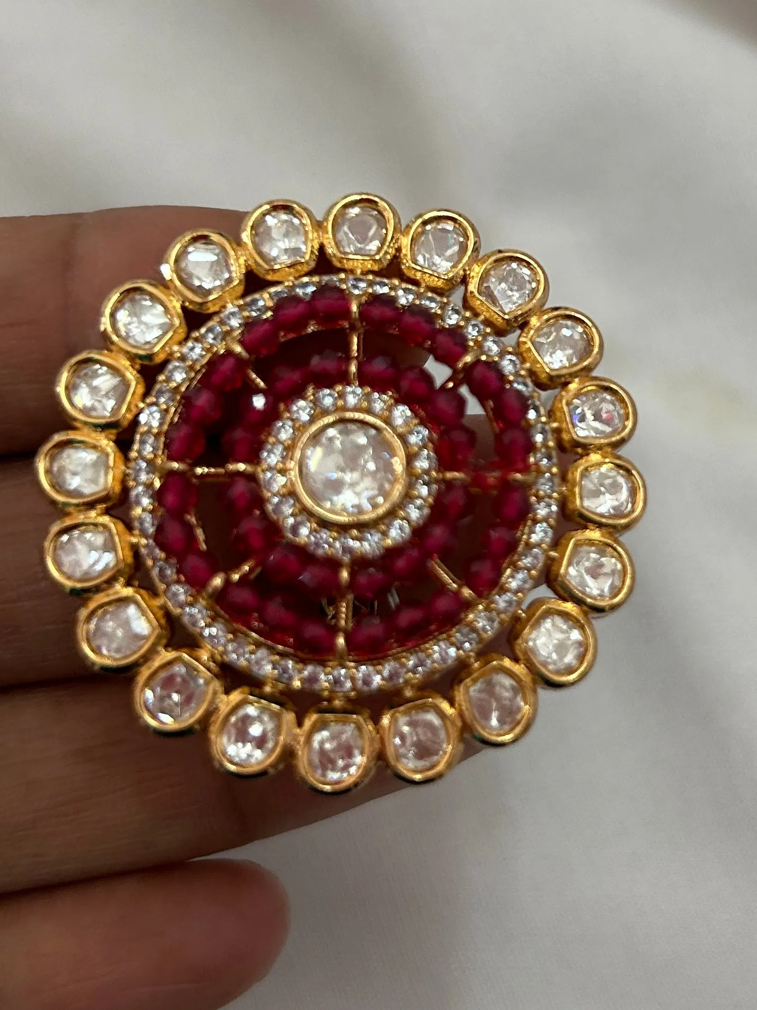 Cocktail Kundan Finger Ring *