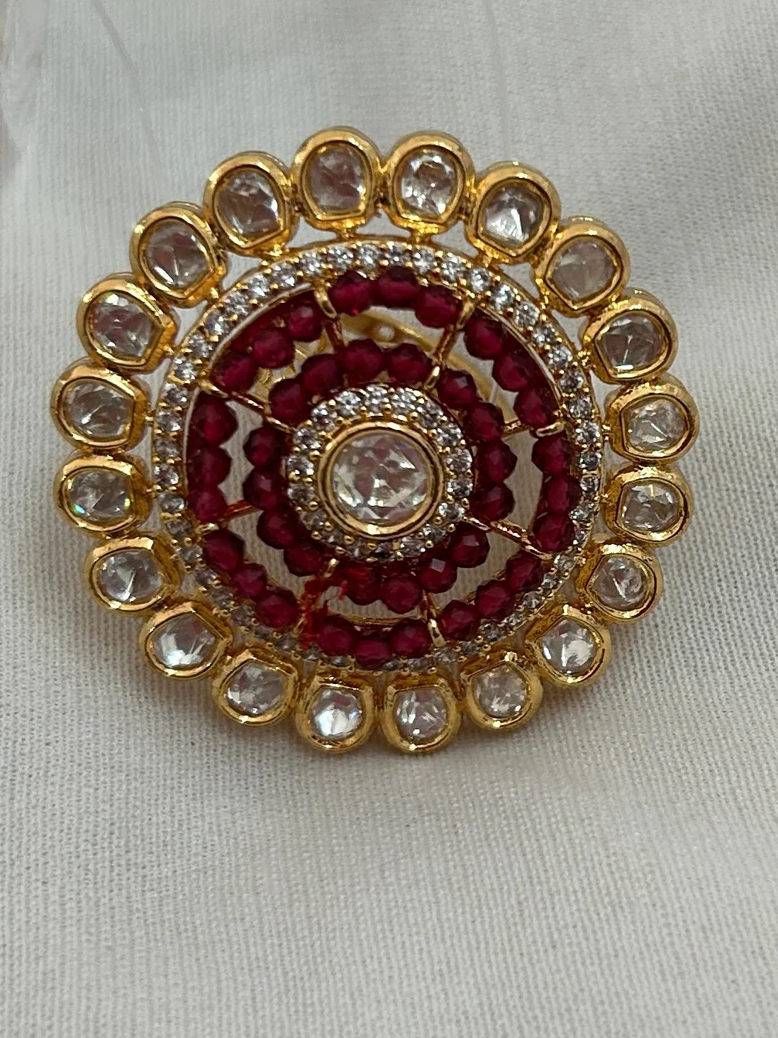 Cocktail Kundan Finger Ring *