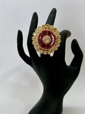 Cocktail Kundan Finger Ring *