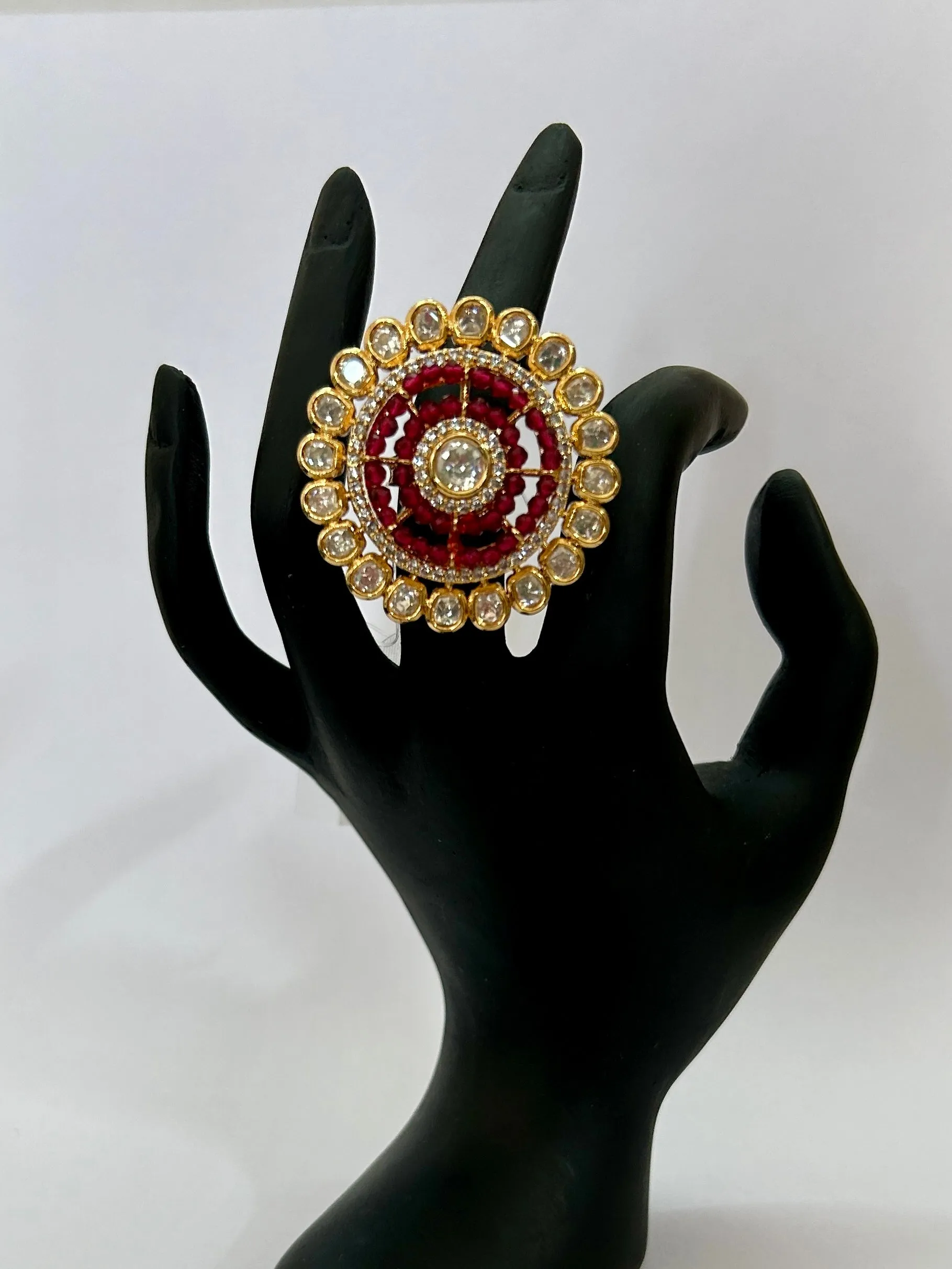Cocktail Kundan Finger Ring *