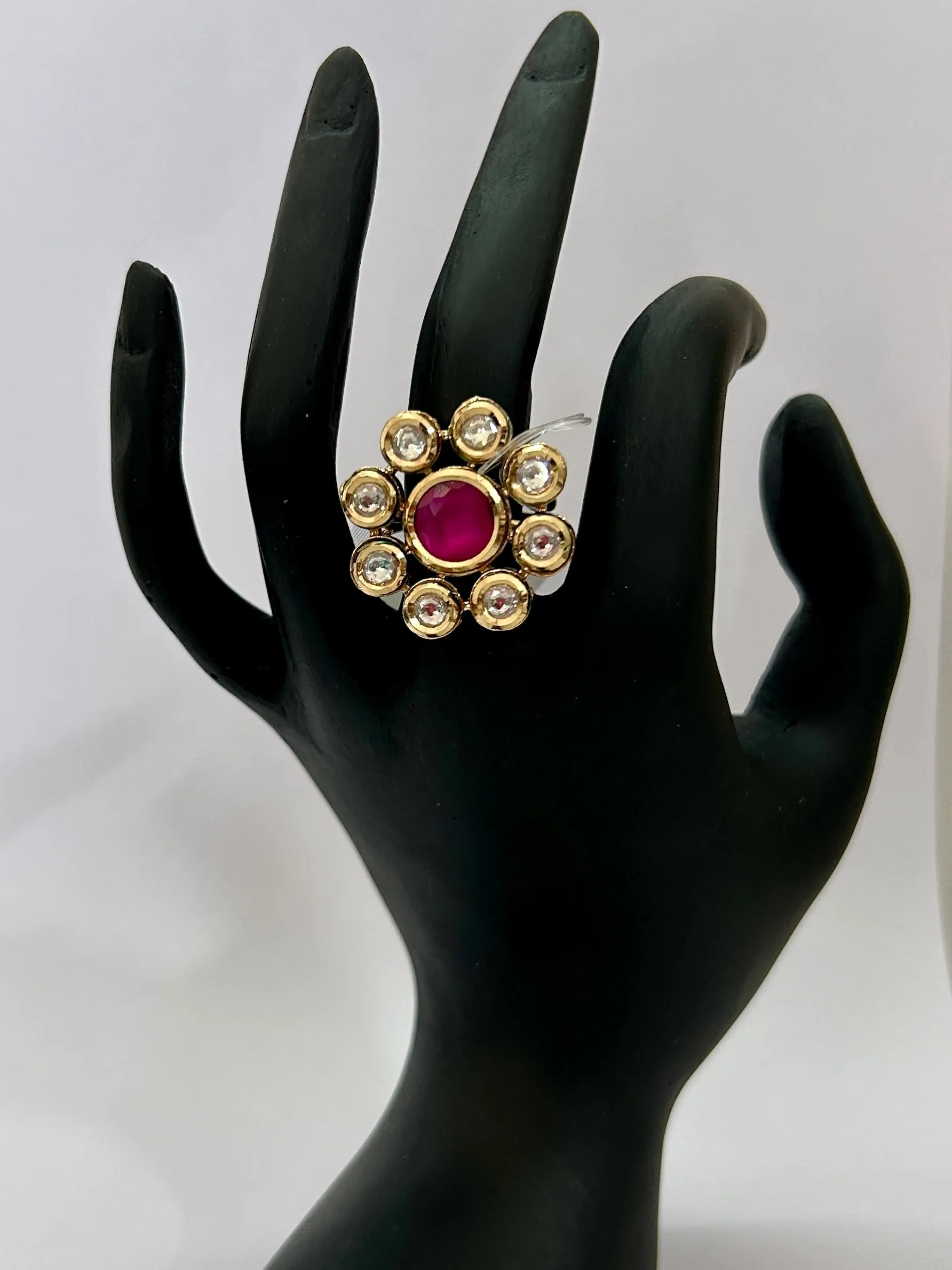 Cocktail Kundan Finger Ring