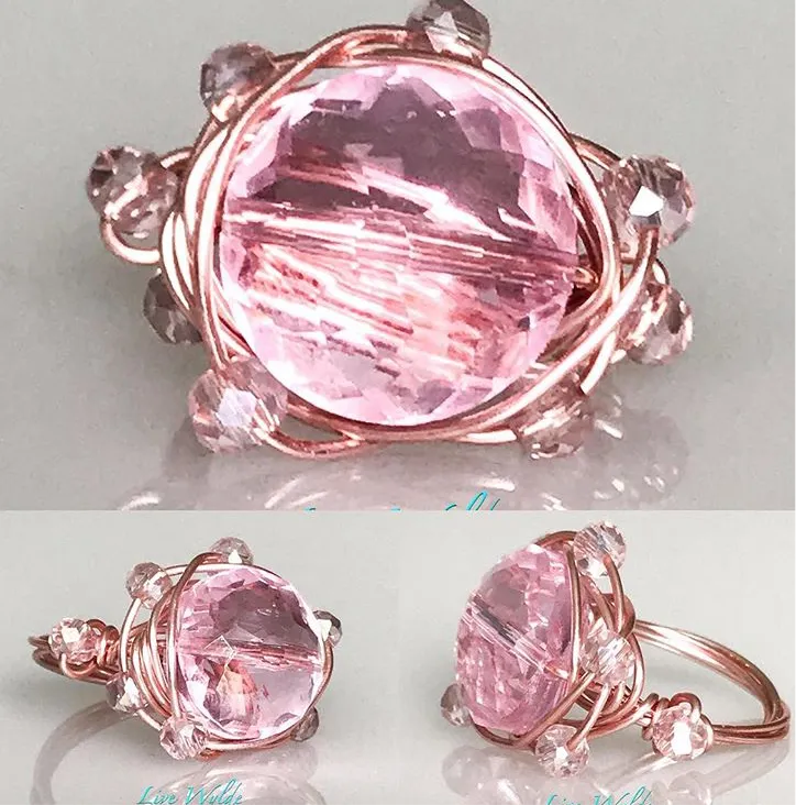 Delicious Wrapped Pink Quartz Ring