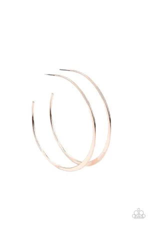 Don't Lose Your Edge Rose Gold Hoop Earrings - Paparazzi Accessories