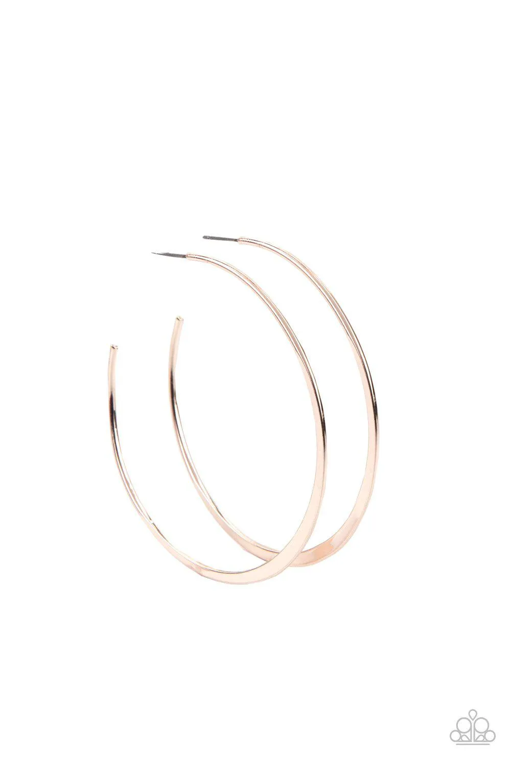 Don't Lose Your Edge Rose Gold Hoop Earrings - Paparazzi Accessories