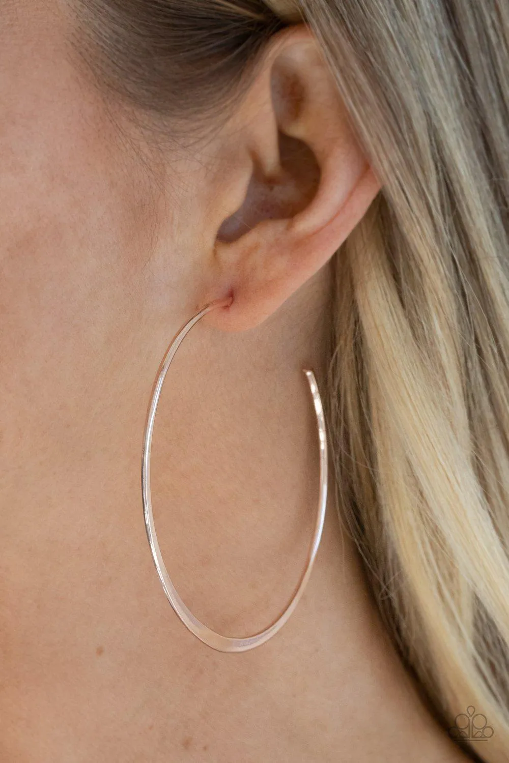 Don't Lose Your Edge Rose Gold Hoop Earrings - Paparazzi Accessories