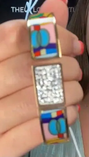 Enamel And CZ Bangle