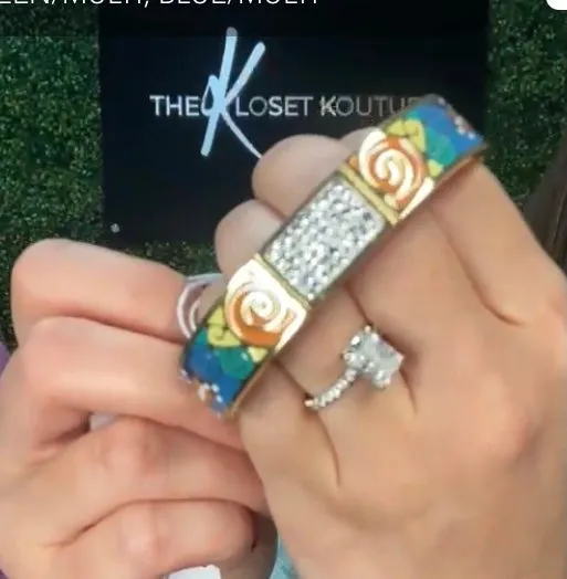 Enamel And CZ Bangle