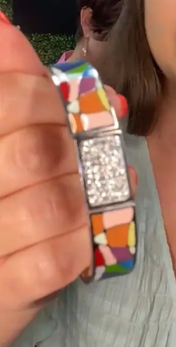 Enamel And CZ Bangle