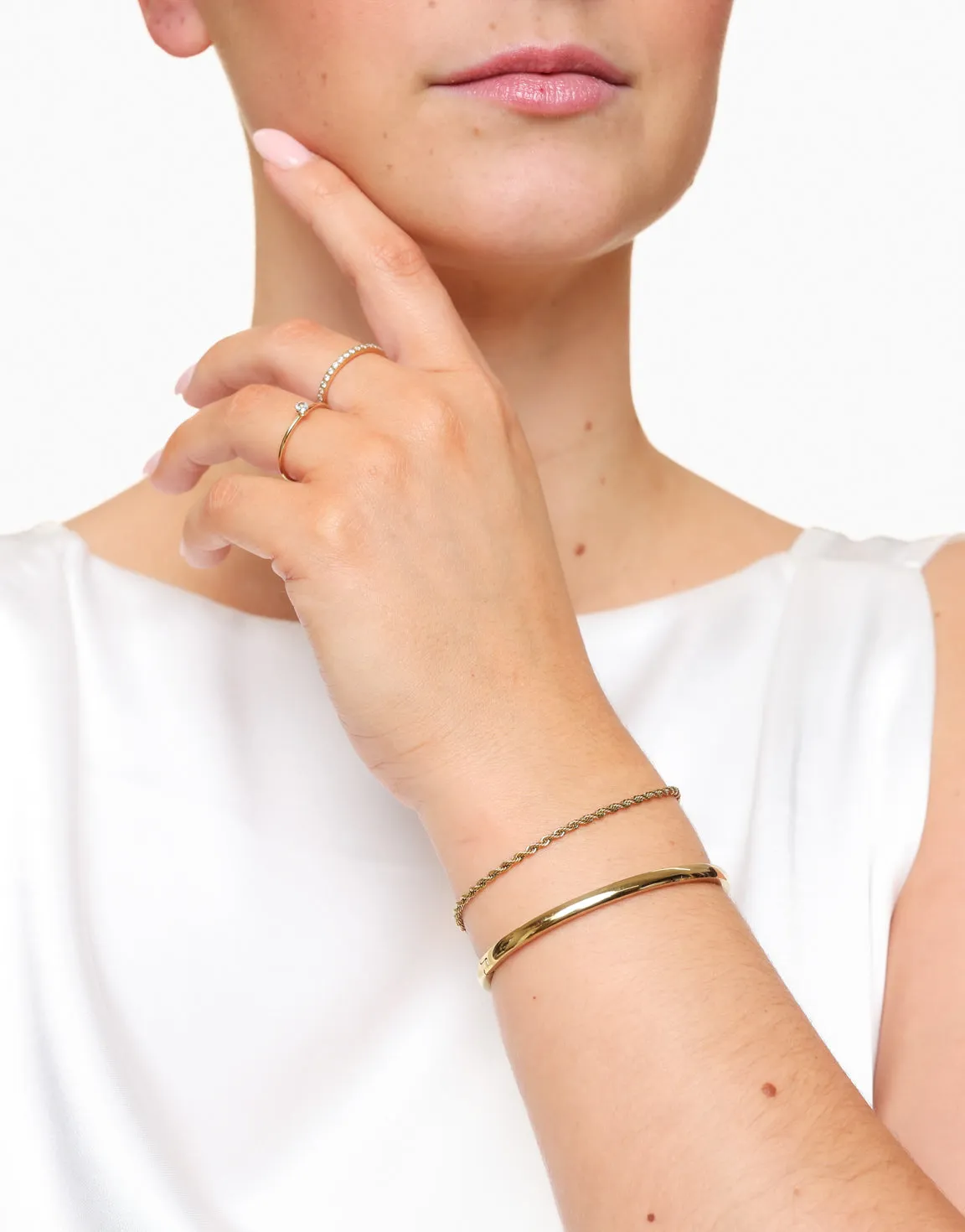 Gouden Smalle Bangle - Armband