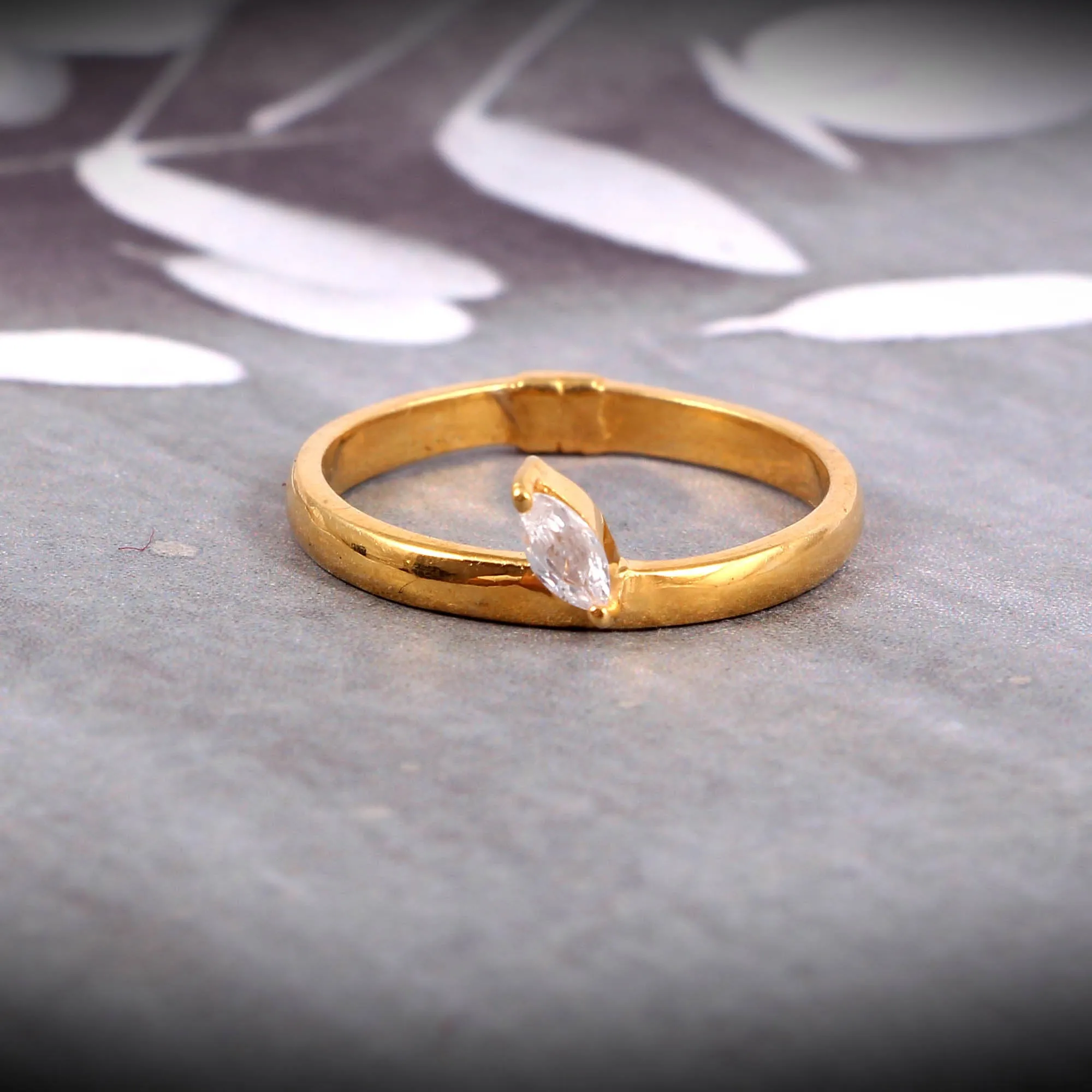 Marquise Ring Wedding Band Sterling Silver Promise Ring Dainty Delicate Rose Gold Art Deco Engagement Band Eternity Thin Stacking Ring 925