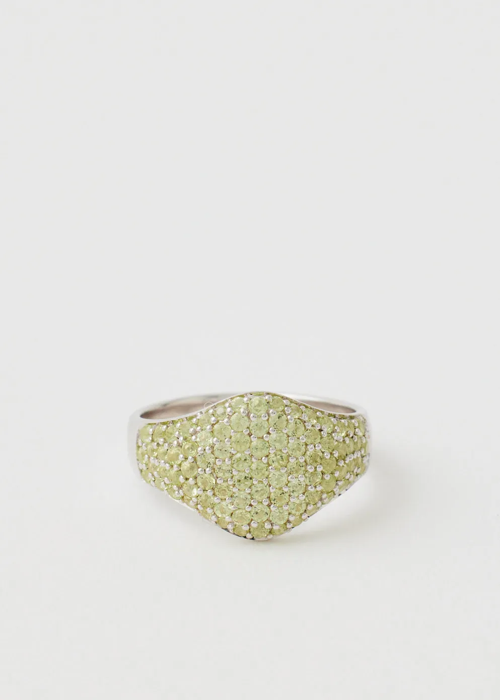 Mini Oval Cocktail Green Ring