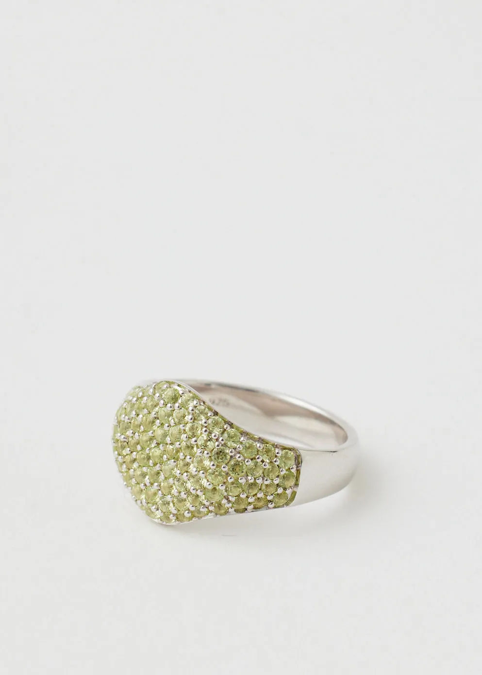Mini Oval Cocktail Green Ring