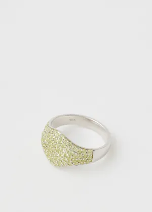 Mini Oval Cocktail Green Ring