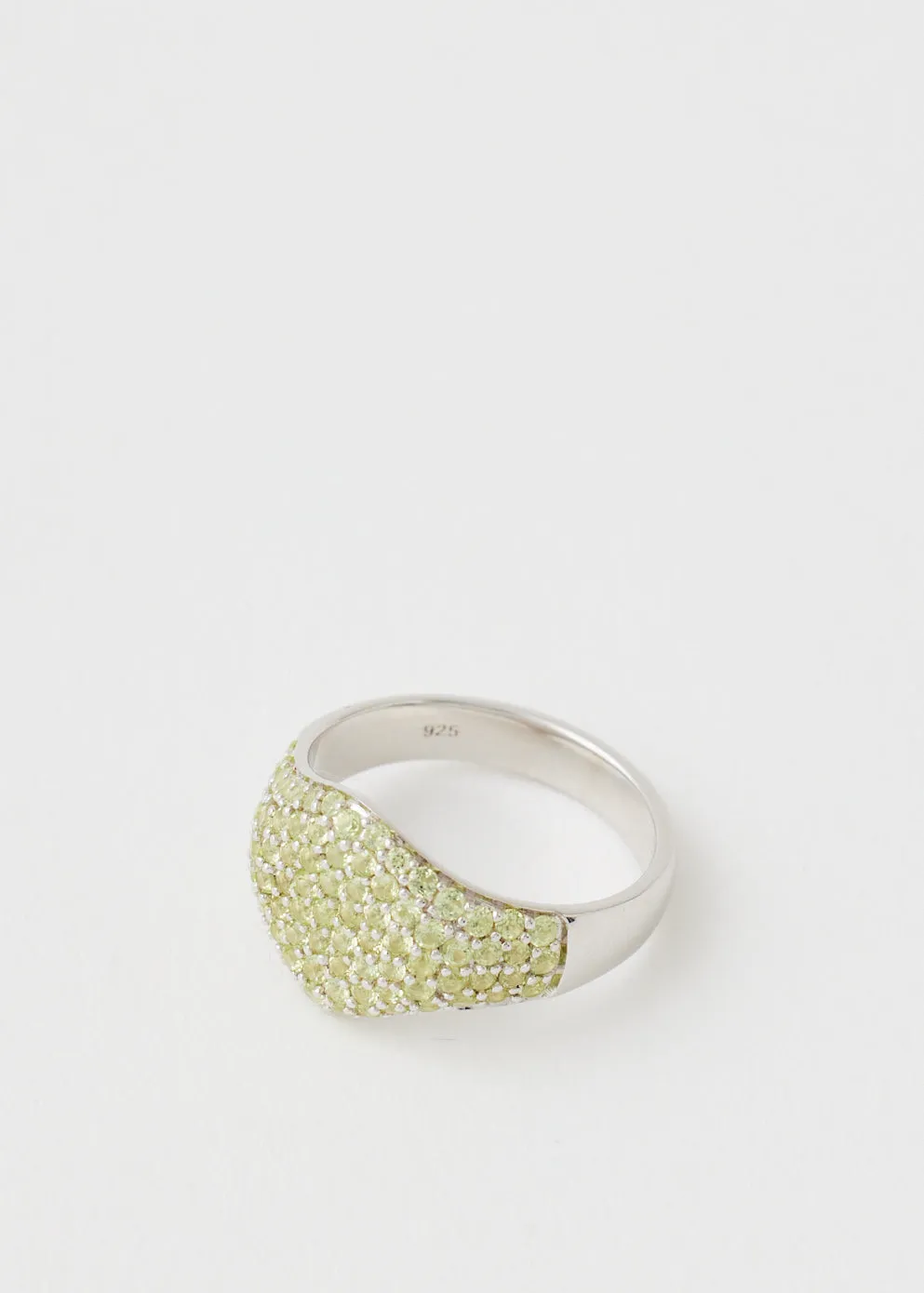 Mini Oval Cocktail Green Ring