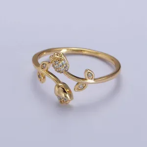 Minimalist Thin Gold Rose Ring