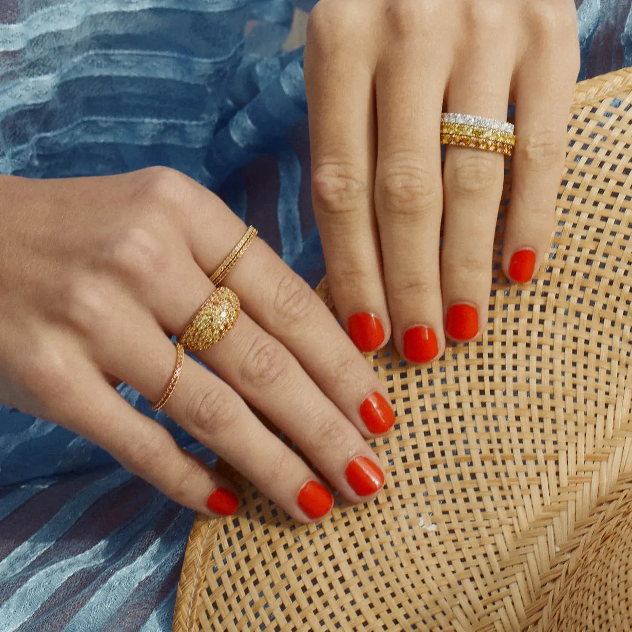 Ombr Sunburst Cocktail Ring