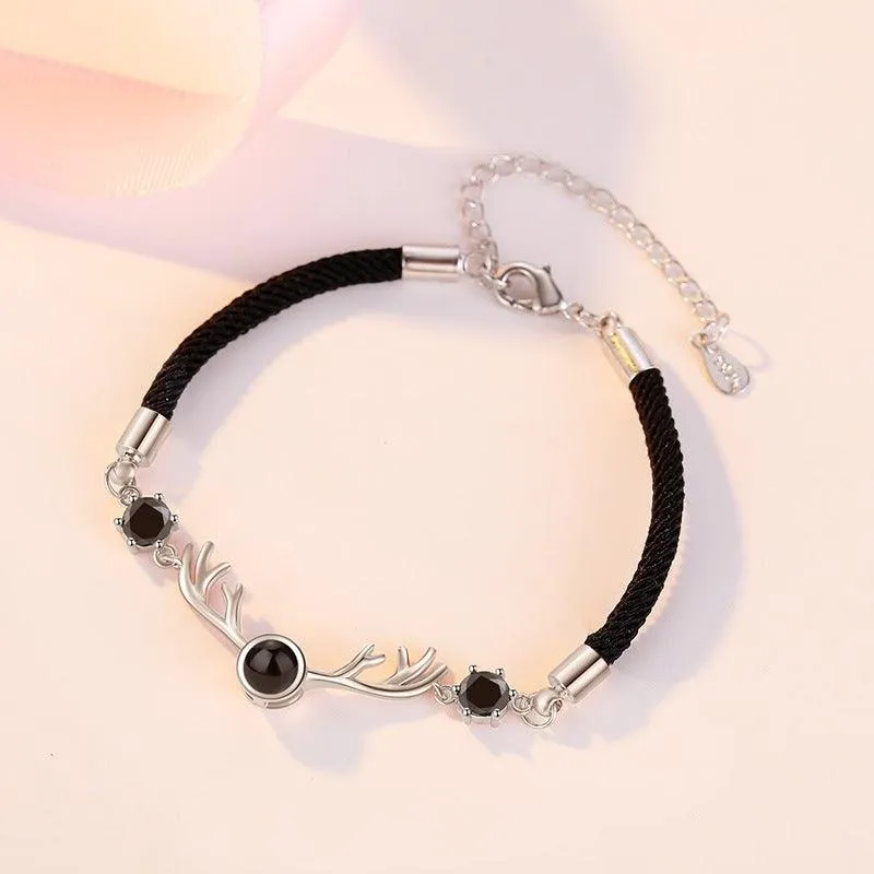 One Deer Has You Projection Couple Bracelet In 100 Languages
