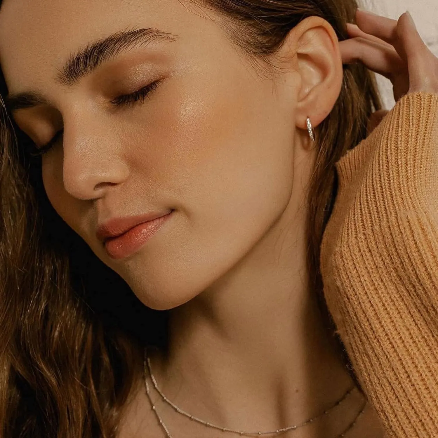 PABBEU Gold Hoop Earrings for Women Sterling Silver Post Small Gold Hoop Earrings 14k Real Gold Tiny Hypoallergenic Small Hoop Earrings Set for Women Men 13/15 /20mm