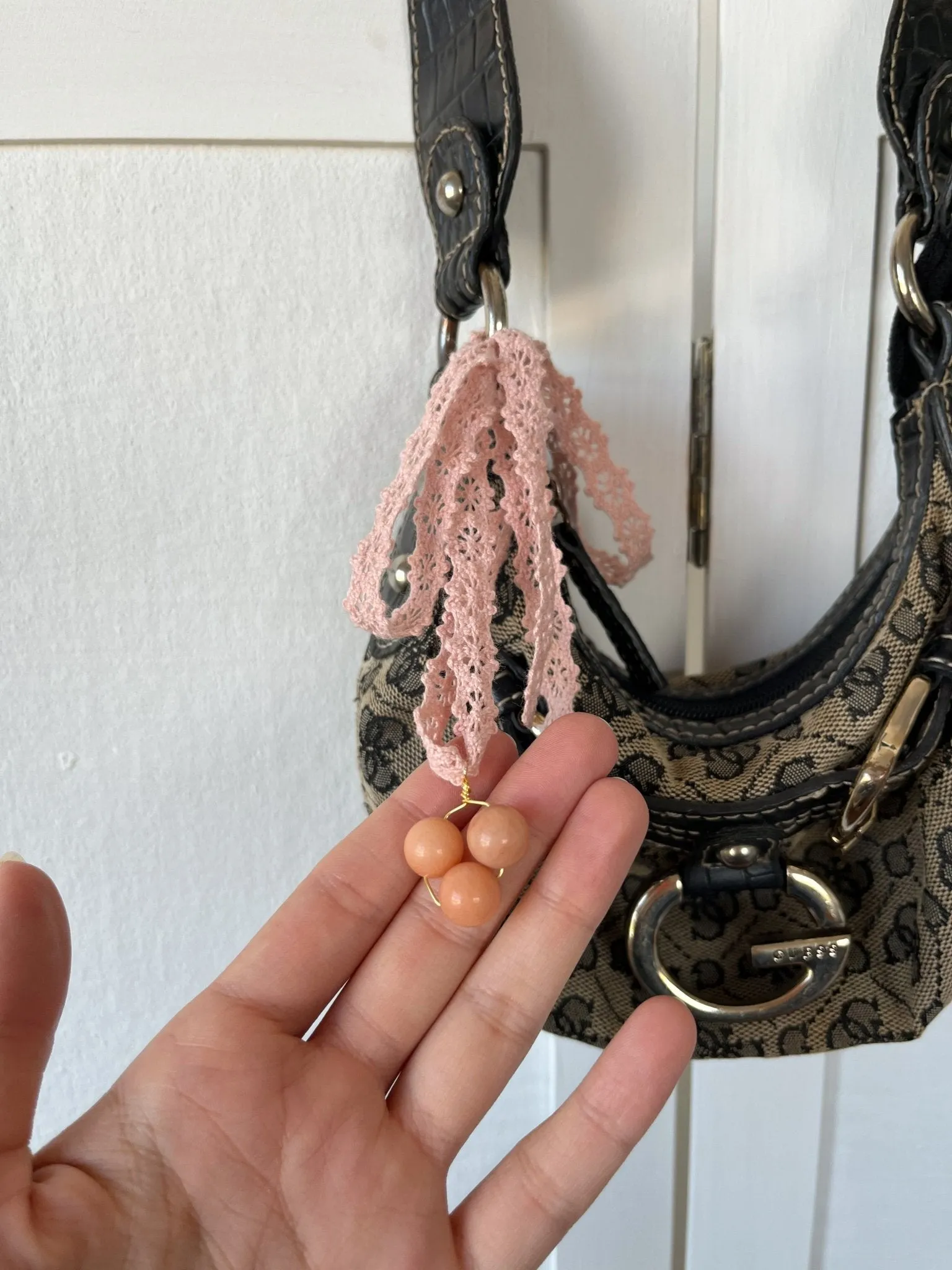 'Peaches & Cream' Mini Bag Charm