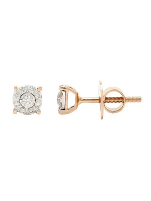 Real Diamond Illusion Cluster Stud Earring
