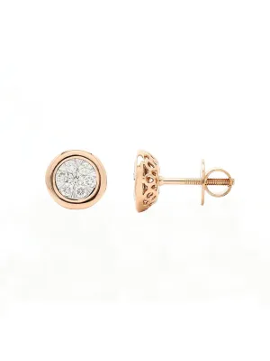 Real Diamond Illussion Cluster Stud Earring