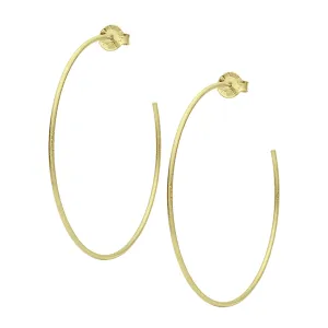 Sheila Fajl Thin Jillian Large Hoop Earrings in 18k Brushed Gold Plated