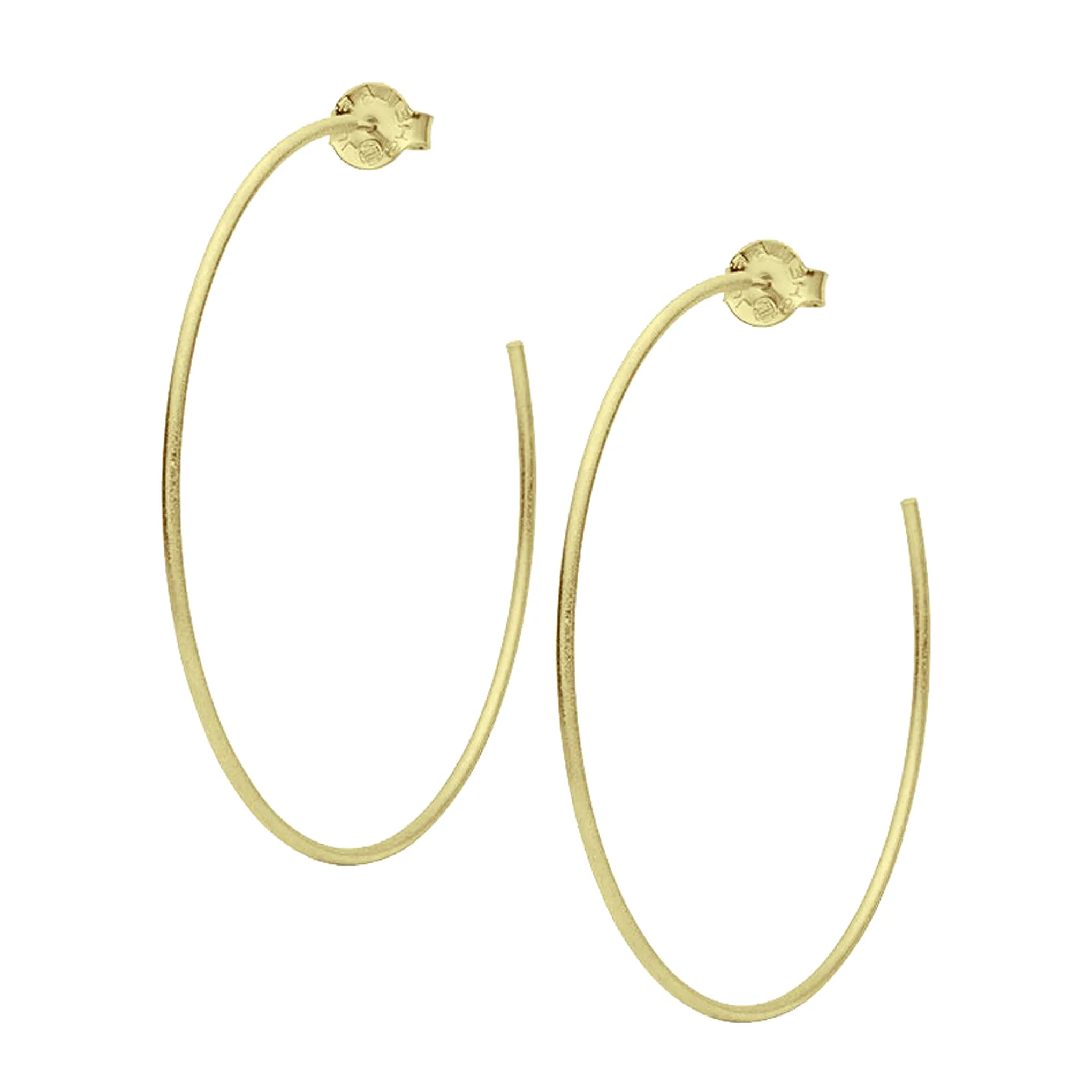 Sheila Fajl Thin Jillian Large Hoop Earrings in 18k Brushed Gold Plated