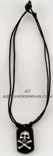 Skull Necklace/Choker on Double Leather Cord