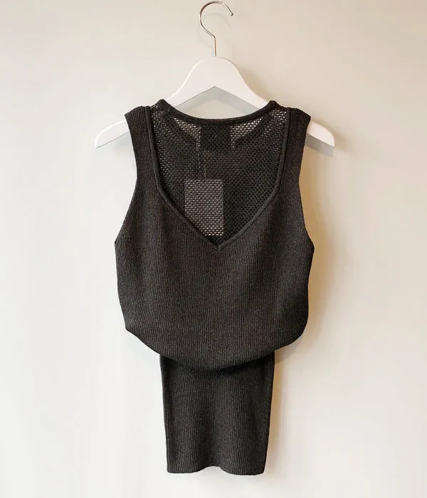 TAN/SPARKLE CAMITANK(BLACK)