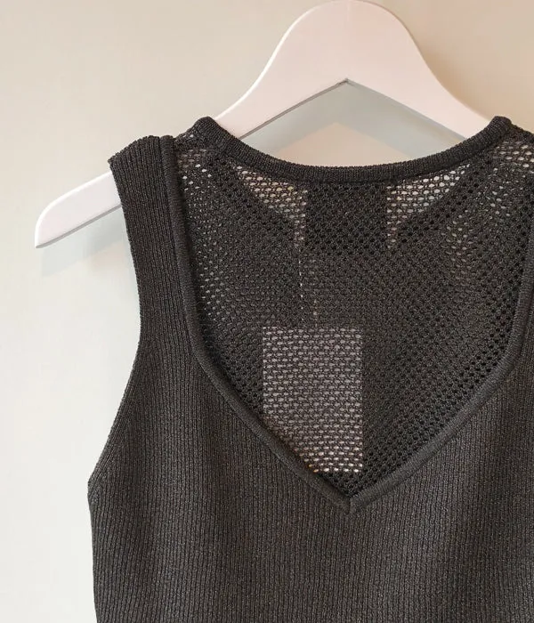 TAN/SPARKLE CAMITANK(BLACK)