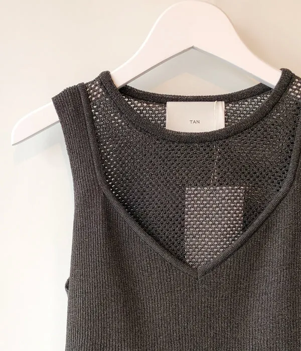TAN/SPARKLE CAMITANK(BLACK)