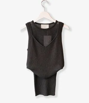 TAN/SPARKLE CAMITANK(BLACK)