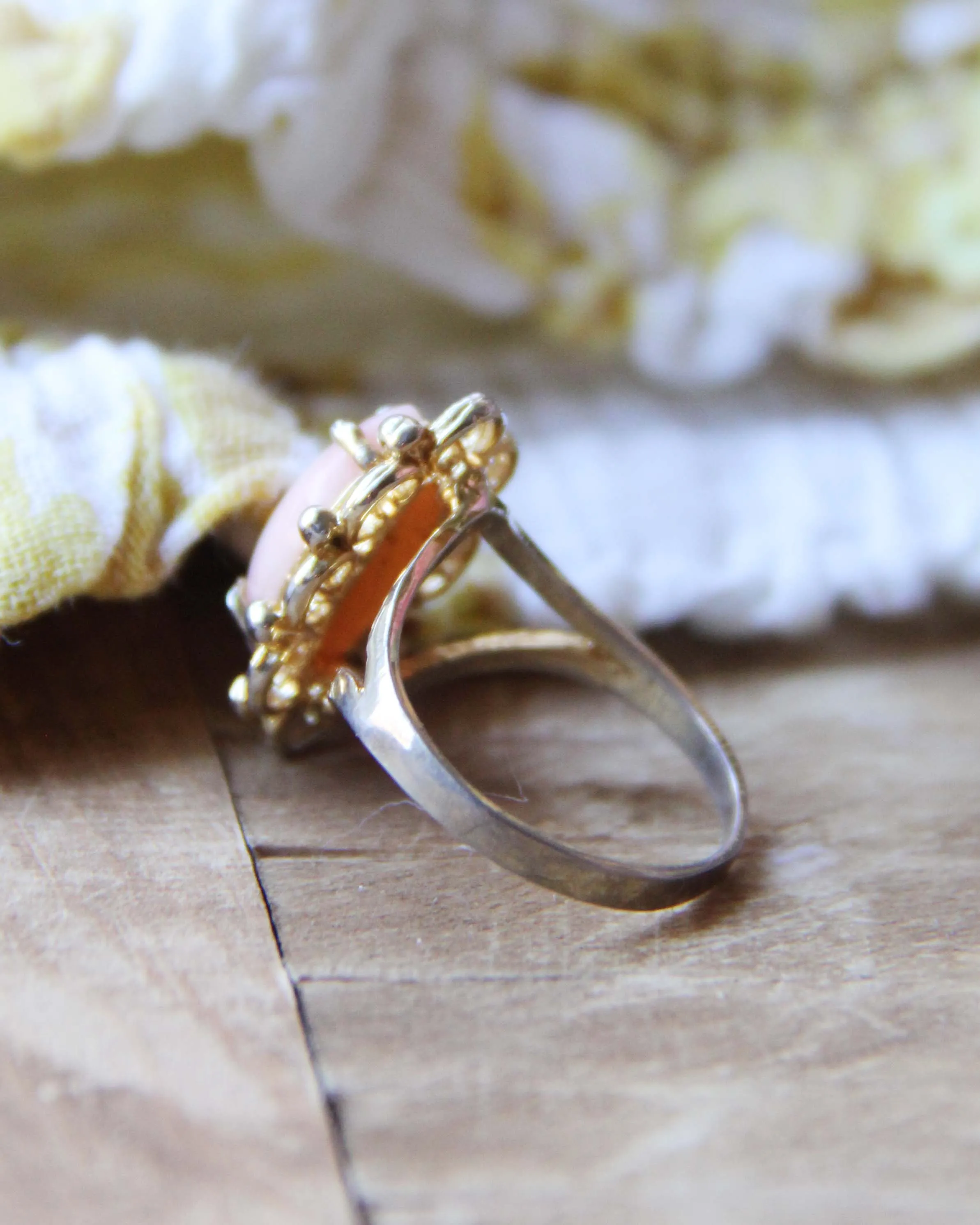Vintage Pink Cocktail Ring